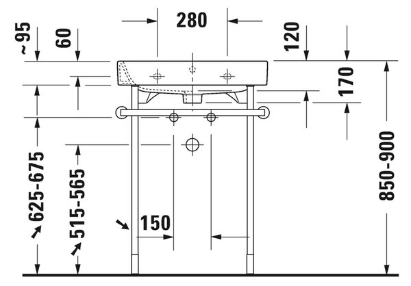Duravit Happy D.2 - Umývadlo do nábytku 600x505 mm, 1 otvor pre batériu, biela 2318600000