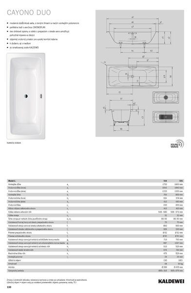 Kaldewei Cayono Duo - Vaňa na zabudovanie 1700x750 mm, alpská biela 272400010001