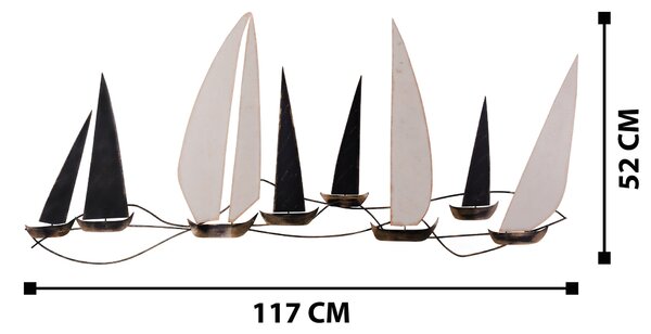 ASIR Kovová dekorácia na stenu LODE 117 cm