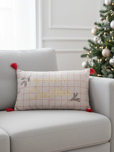 Sinsay - Vianočný vankúš s nápisom „Merry Christmas” - viacfarebná