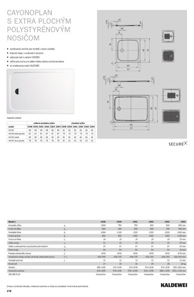 Kaldewei Cayonoplan - Sprchová vanička 1000x1000 mm, so zníženým polystyrénovým nosičom, alpská biela 361847980001