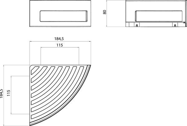 Emco System 2 - Košík do sprchového kúta, 185 mm 354500121