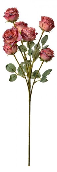 Ružová umelá vetvička ruža Rose pink - 8*8*55 cm - Clayre & Eef