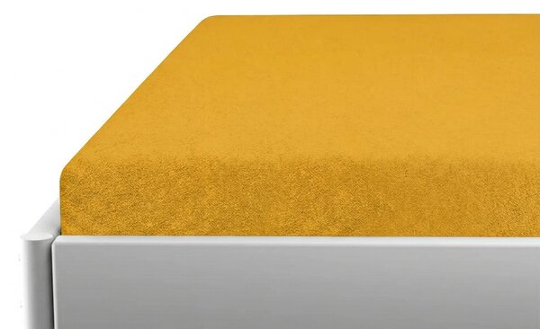 Froté plachta do detskej postieľky PREMIUM 60x120 cm žltooranžová