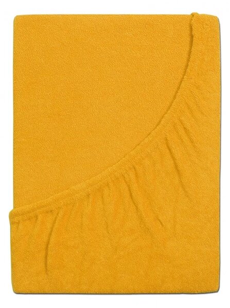 Froté plachta do detskej postieľky PREMIUM 60x120 cm žltooranžová