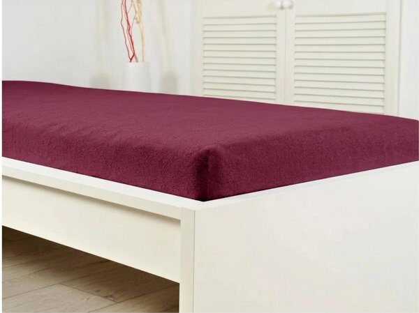Froté plachta do detskej postieľky PREMIUM 60x120 cm vínové