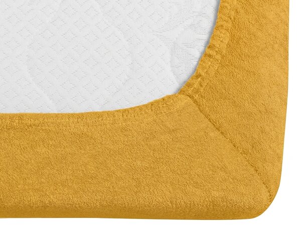 Froté plachta do detskej postieľky PREMIUM 60x120 cm žltooranžová