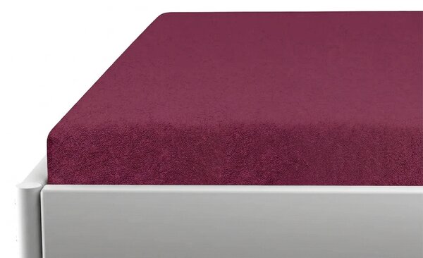 Froté plachta do detskej postieľky PREMIUM 60x120 cm vínové