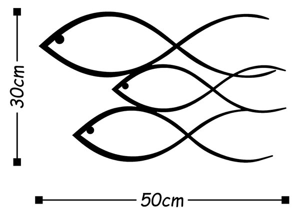 ASIR Kovová dekorácia na stenu RYBY 50 cm