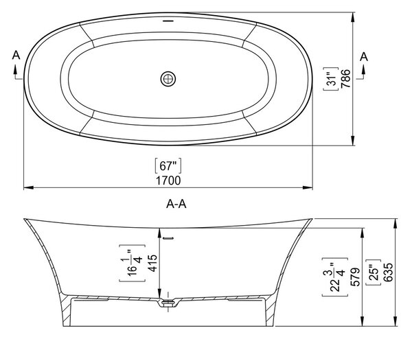 Vima 105 - Vaňa 1700x786 mm, biela