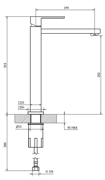 Teorema Pillar - Umývadlová batéria, výpusť CLICK, pre voľne stojace umývadlá, chróm 8G341