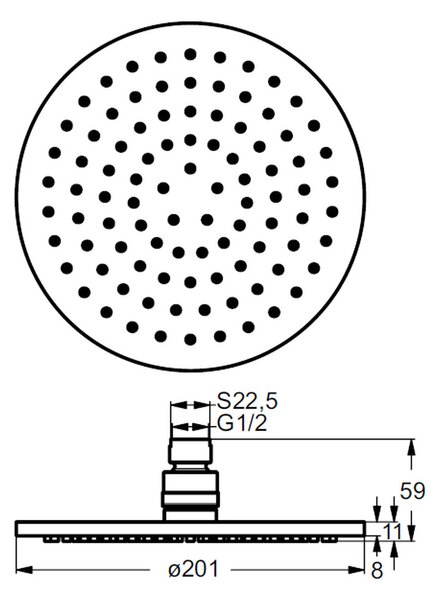 Ideal Standard Idealrain - Hlavová sprcha Ø 200 mm, chróm B9442AA