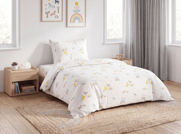 Detské bavlnené obliečky MAGIC UNICORN biele, 100% bavlna Rozmer obliečky: 70 x 90 cm | 140 x 200 cm