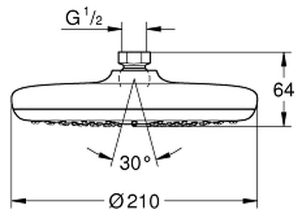 GROHE Tempesta 210 - Hlavová sprcha, 1 prúd, so sprchovým ramenom, chróm 26408+28576