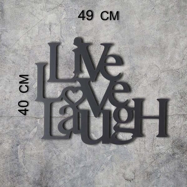 ASIR Kovová dekorácia na stenu LIVE LAUGH LOVE 40 cm