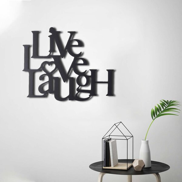 ASIR Kovová dekorácia na stenu LIVE LAUGH LOVE 40 cm
