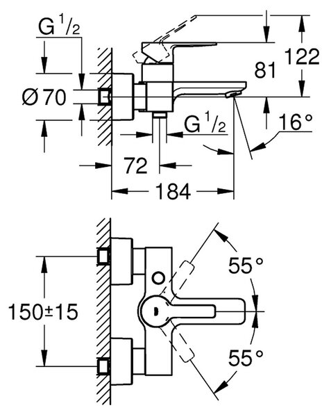 GROHE Lineare - Páková vaňová batéria, chróm 33849001