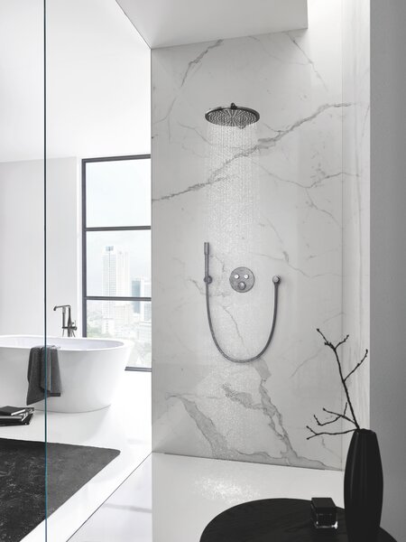 GROHE Rainshower Cosmopolitan 310 - Hlavová sprcha, 1 prúd, so sprchovým ramenom, kartáčovaný Hard Graphite 26066AL0