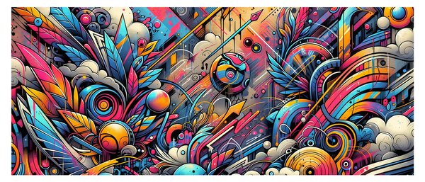 Obraz - Pestrofarebné graffiti (120x50 cm)