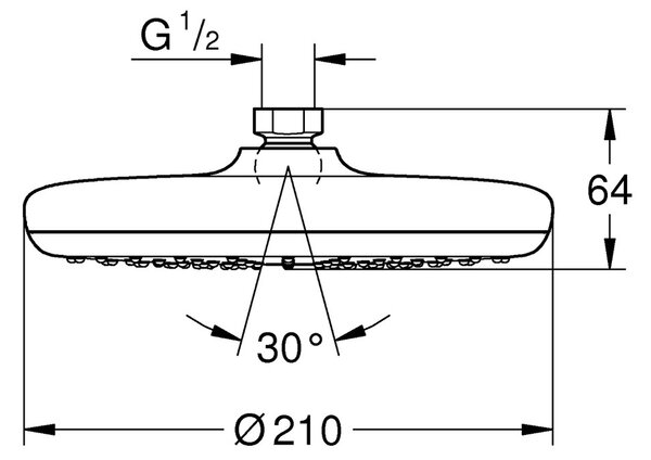 GROHE Tempesta 210 - Hlavová sprcha s jedným prúdom, chróm 26408000