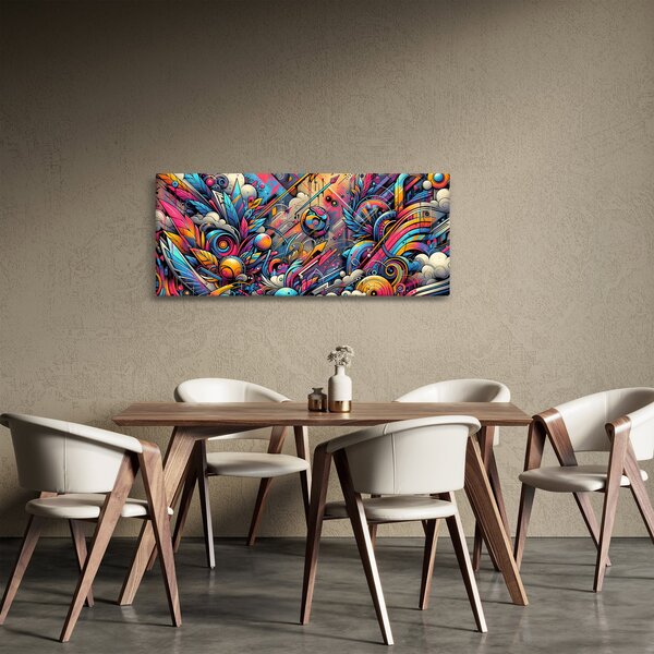 Obraz - Pestrofarebné graffiti (120x50 cm)