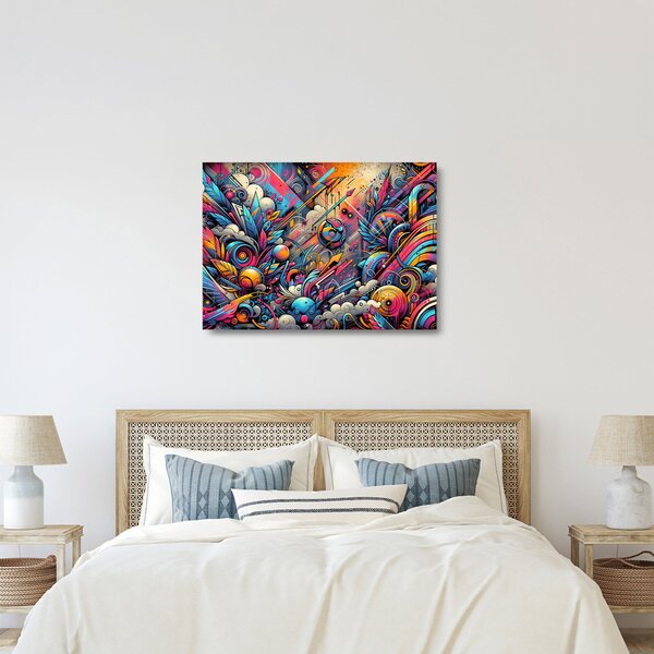 Sklenený obraz - Pestrofarebné graffiti (70x50 cm)