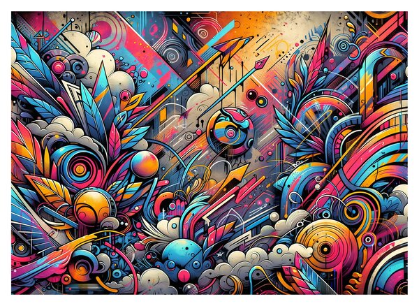 Sklenený obraz - Pestrofarebné graffiti (70x50 cm)