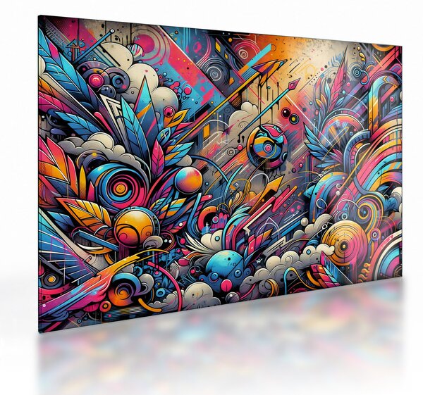 Sklenený obraz - Pestrofarebné graffiti (70x50 cm)