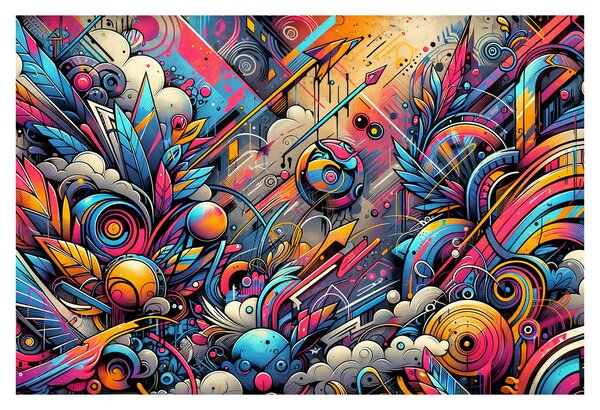 Obraz - Pestrofarebné graffiti (90x60 cm)