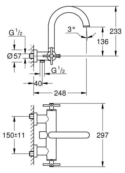 GROHE Atrio - Vaňová batéria, chróm 25010003