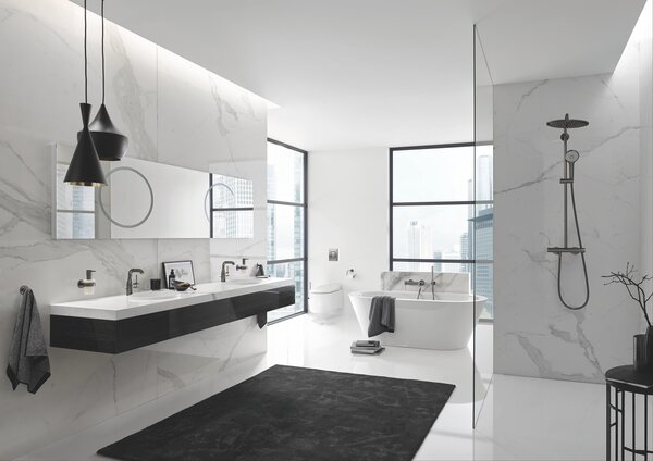 GROHE Euphoria System 310 - Sprchový systém s termostatom na stenu, kartáčovaný Hard Graphite 26075AL0
