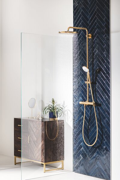 GROHE Euphoria System 310 - Sprchový systém s termostatom na stenu, kartáčovaný Cool Sunrise 26075GN0