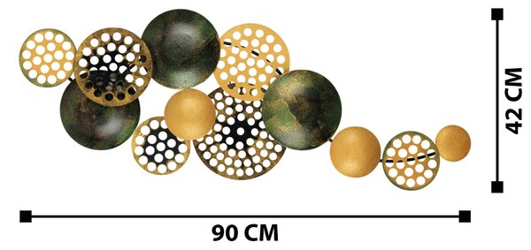 ASIR Kovová dekorácia na stenu SIVÉ BUBLINY 90 cm