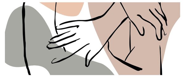 Obraz - Woman body line art N⁰2 (120x50 cm)