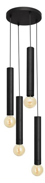 Helam LED Luster na lanku TUBA 4xGU10/6,5W/230V čierna HE1332 + záruka 3 roky zadarmo