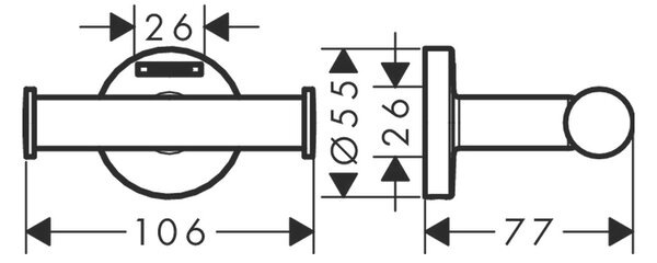 Hansgrohe Logis Universal - Dvojitý háčik , chróm 41725000