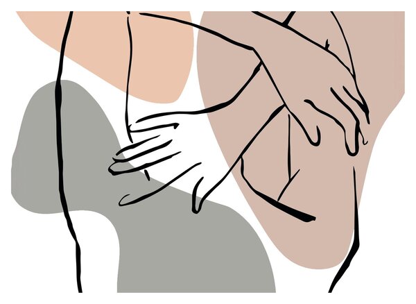 Sklenený obraz - Woman body line art N⁰2 (70x50 cm)