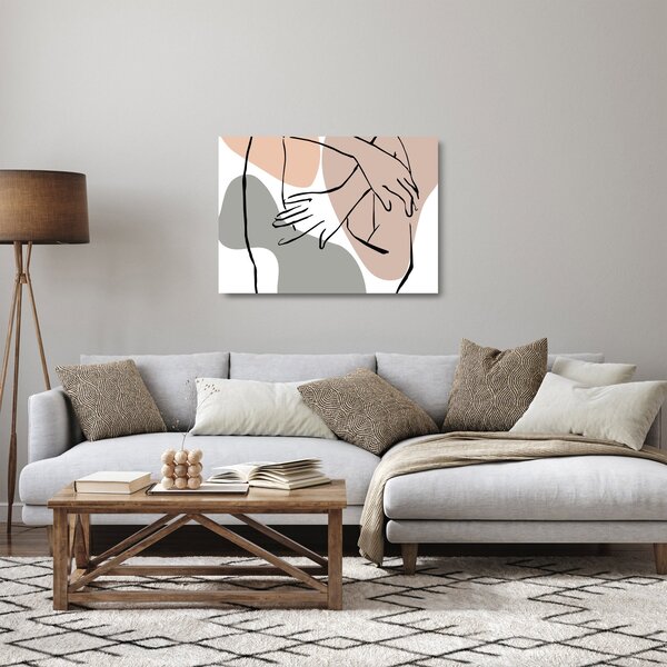 Sklenený obraz - Woman body line art N⁰2 (70x50 cm)