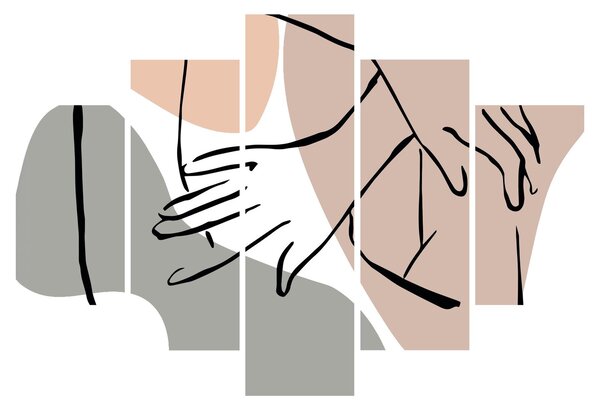 Obraz - Woman body line art N⁰2 (150x105 cm)