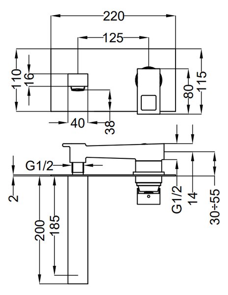 Teorema Pillar - Umývadlová batéria pod omietku, komplet, chróm 8G316