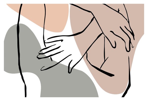 Obraz - Woman body line art N⁰2 (90x60 cm)