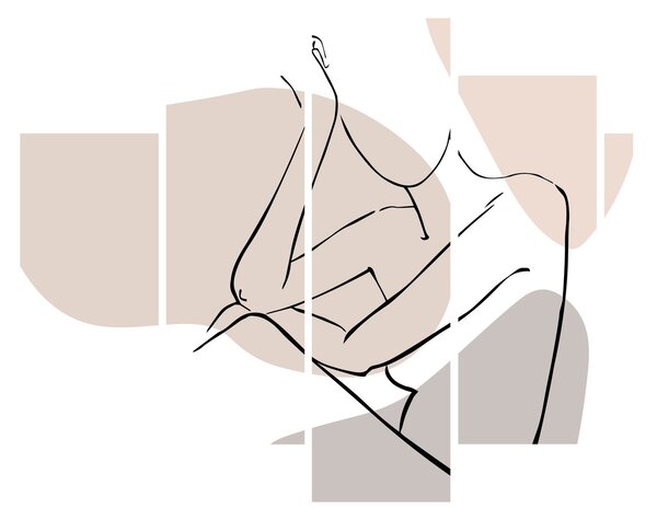Obraz - Woman body line art N⁰1 (150x105 cm)
