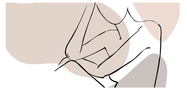 Obraz - Woman body line art N⁰1 (120x50 cm)