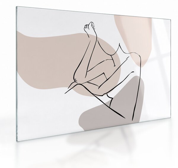 Sklenený obraz - Woman body line art N⁰1 (70x50 cm)