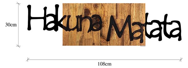 ASIR Kovová dekorácia na stenu HAKUNA MATATA 108 cm drevo