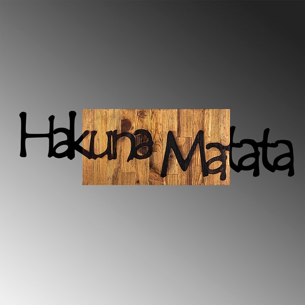 ASIR Kovová dekorácia na stenu HAKUNA MATATA 108 cm drevo