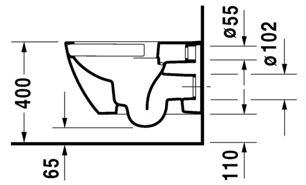 Duravit Happy D.2 - Závesné WC Rimless®, 540x365 mm, Antracit matná 2222098900