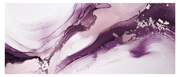 Obraz - Purple fluid art (120x50 cm)
