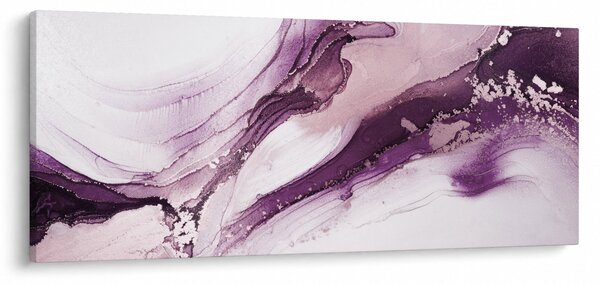 Obraz - Purple fluid art (120x50 cm)