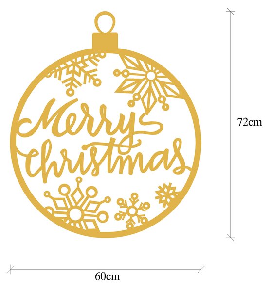 ASIR Kovová dekorácia na stenu MERRY CHRISTMAS s LED podsvietením 66 cm